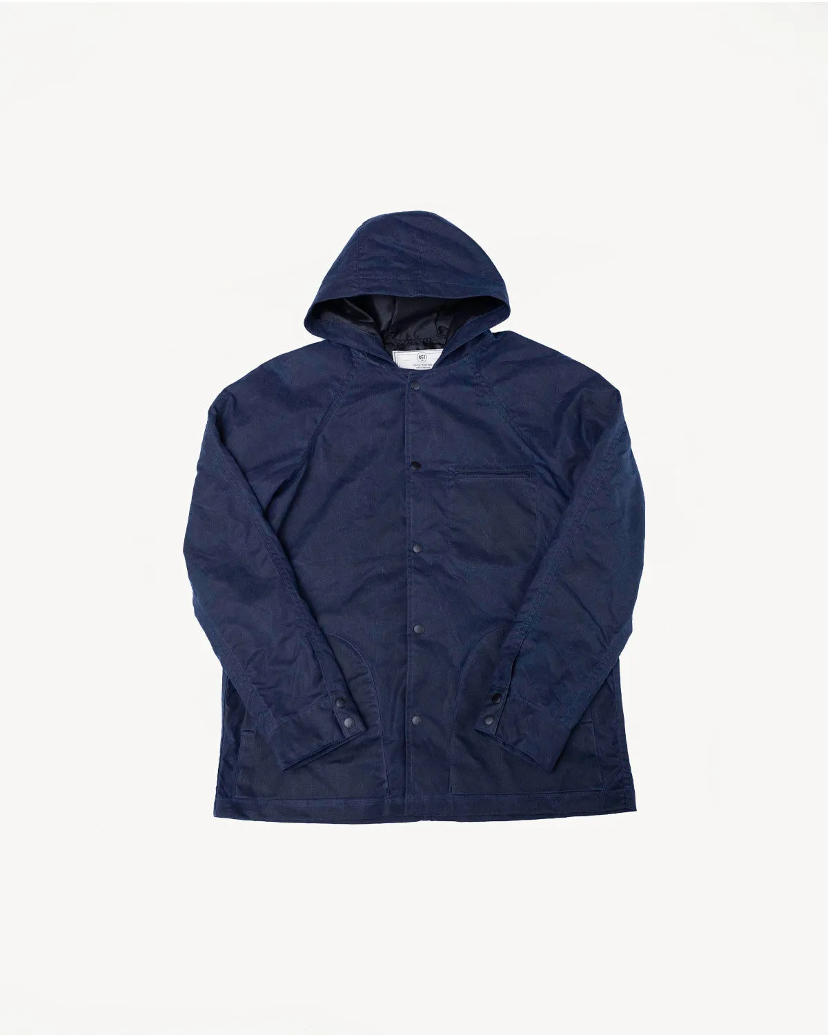 8.25oz Hooded Ridgeline Jacket - Waxed Navy