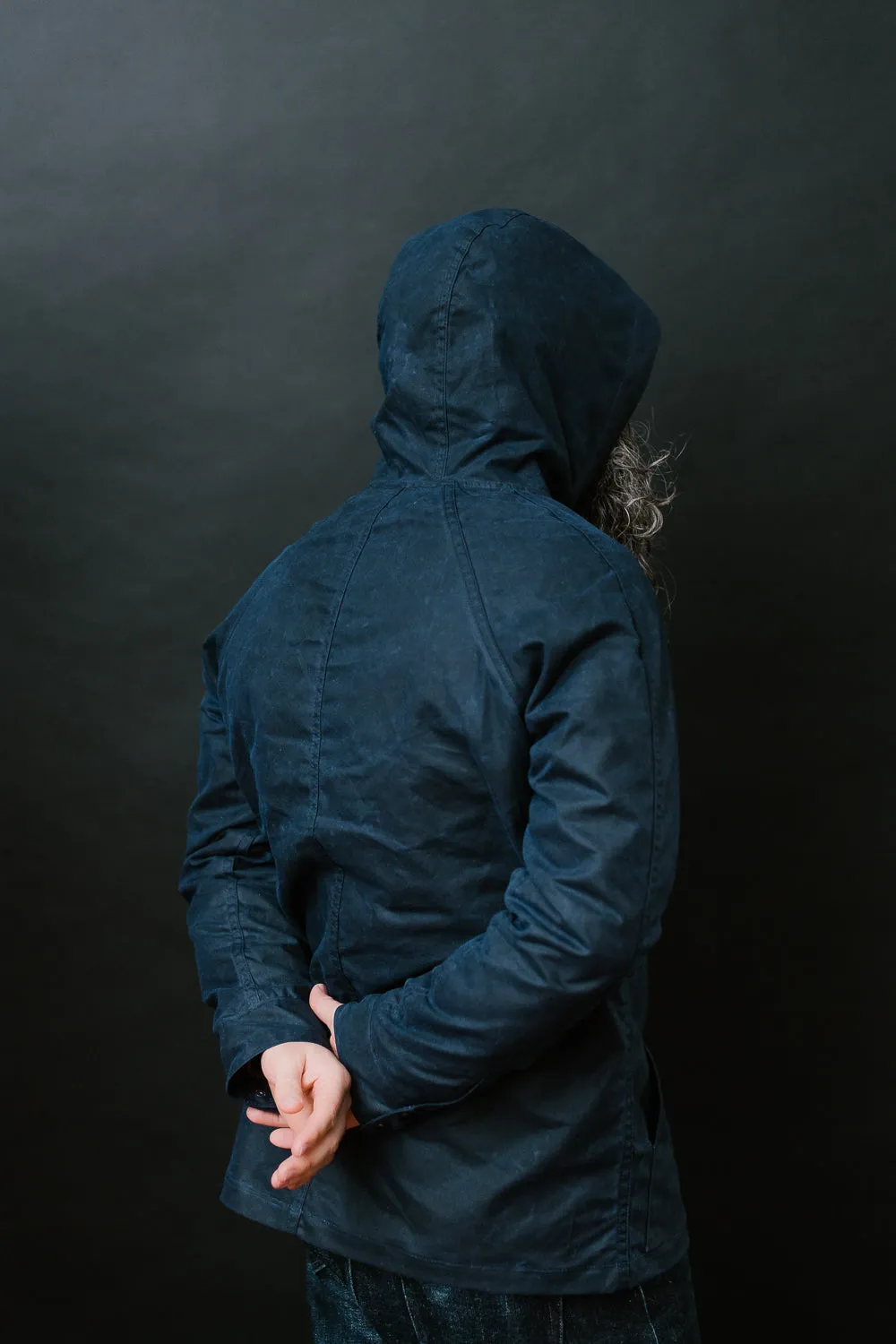 8.25oz Hooded Ridgeline Jacket - Waxed Navy