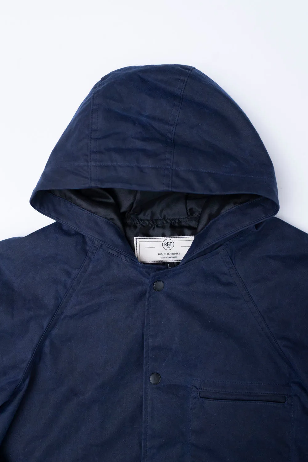 8.25oz Hooded Ridgeline Jacket - Waxed Navy