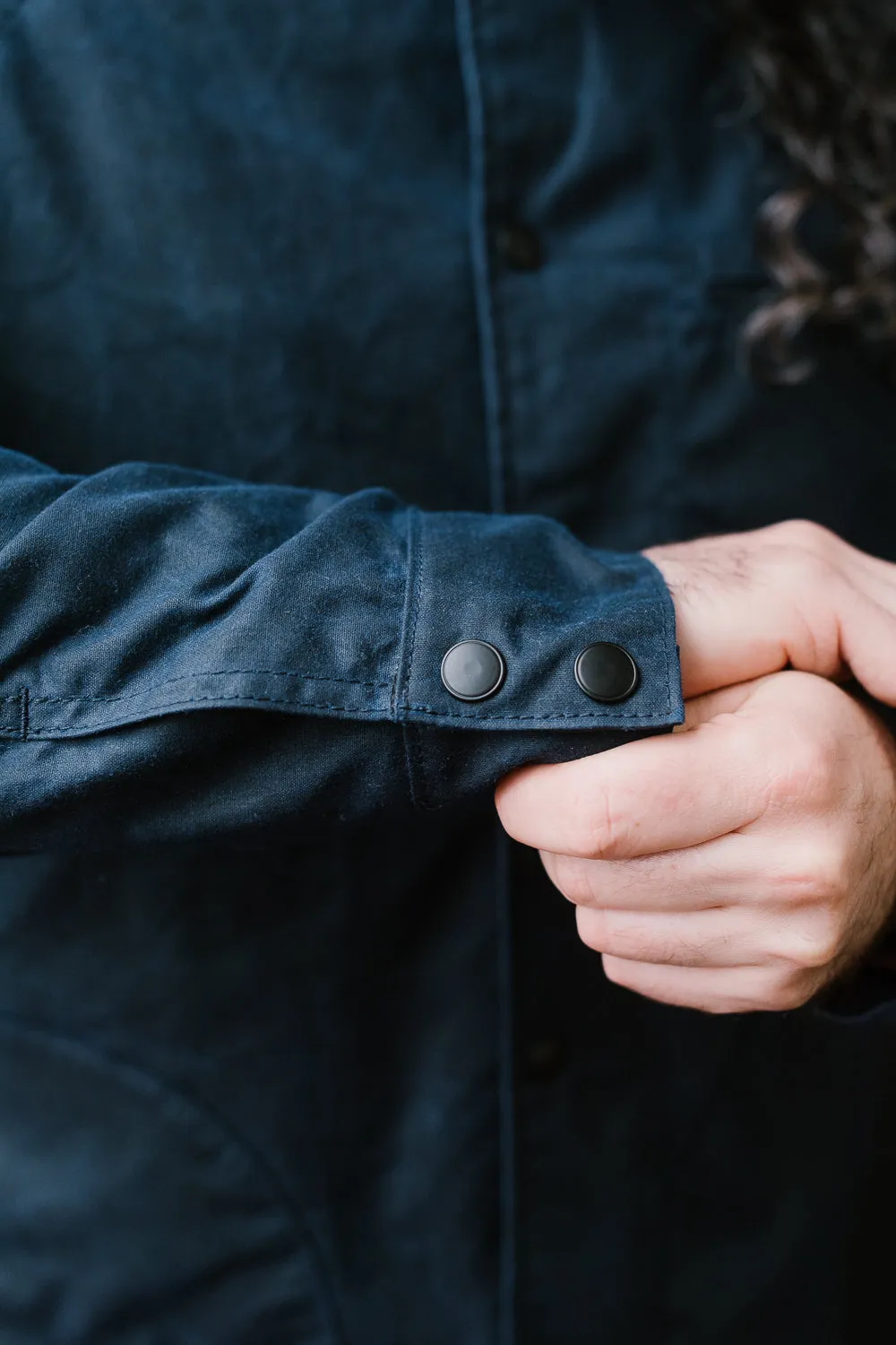 8.25oz Hooded Ridgeline Jacket - Waxed Navy