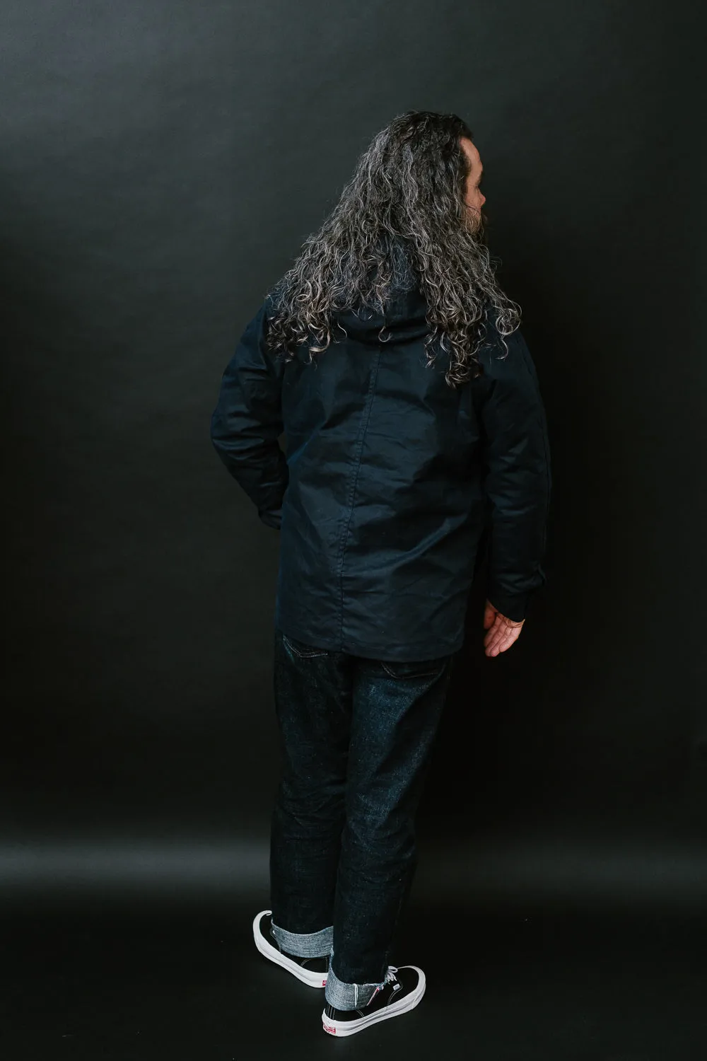 8.25oz Hooded Ridgeline Jacket - Waxed Navy