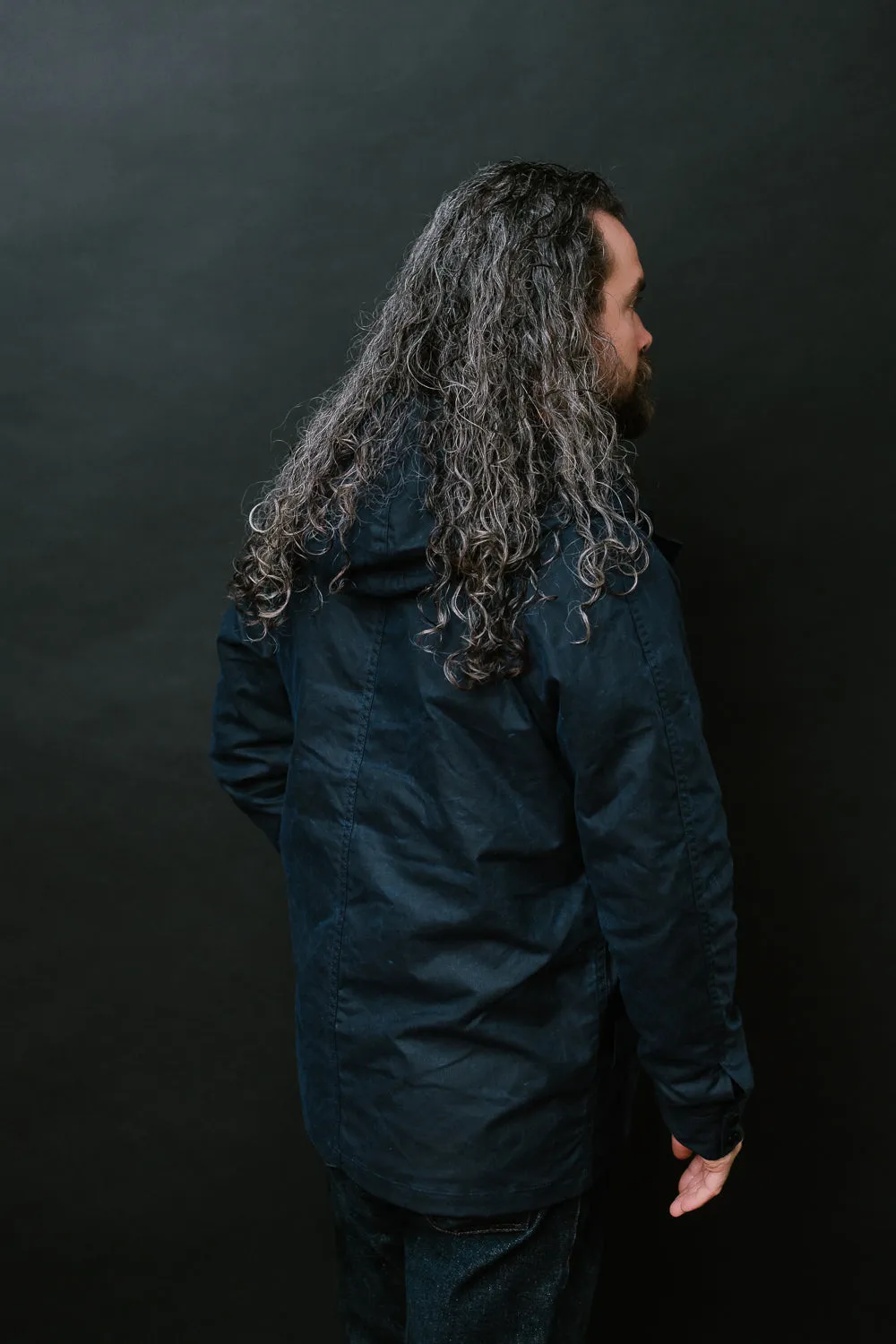 8.25oz Hooded Ridgeline Jacket - Waxed Navy