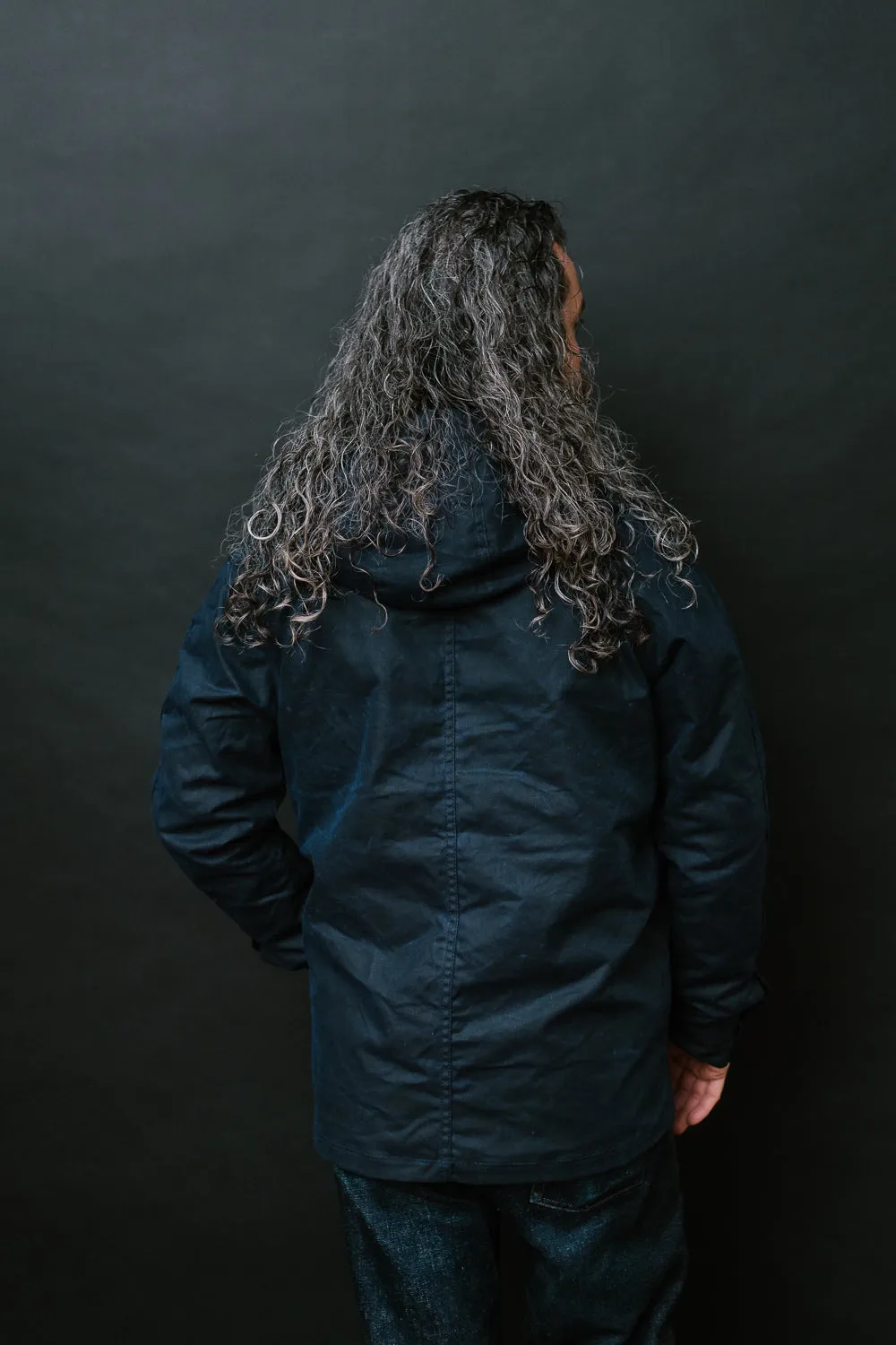 8.25oz Hooded Ridgeline Jacket - Waxed Navy