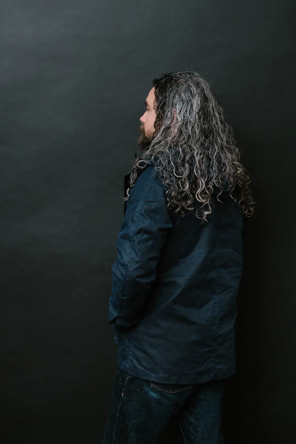 8.25oz Hooded Ridgeline Jacket - Waxed Navy