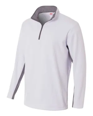 A4 N4246 1/4 Zip Color Block Fleece Jacket - White Graphite