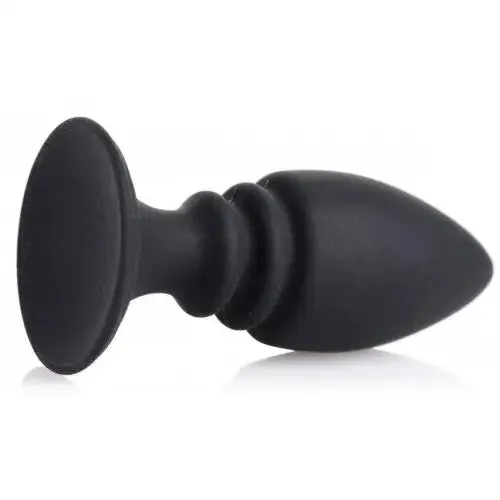 Black Male Cock Ring Harness with Silicone Butt Plug