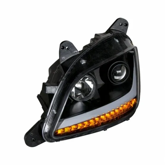 Blackout Projection Headlight w/ LED Position & Turn Signal Light For 2011  Peterbilt 579/587