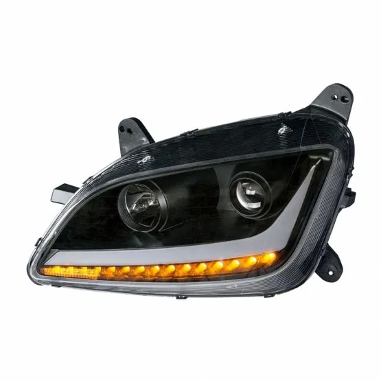 Blackout Projection Headlight w/ LED Position & Turn Signal Light For 2011  Peterbilt 579/587