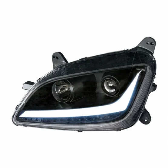 Blackout Projection Headlight w/ LED Position & Turn Signal Light For 2011  Peterbilt 579/587