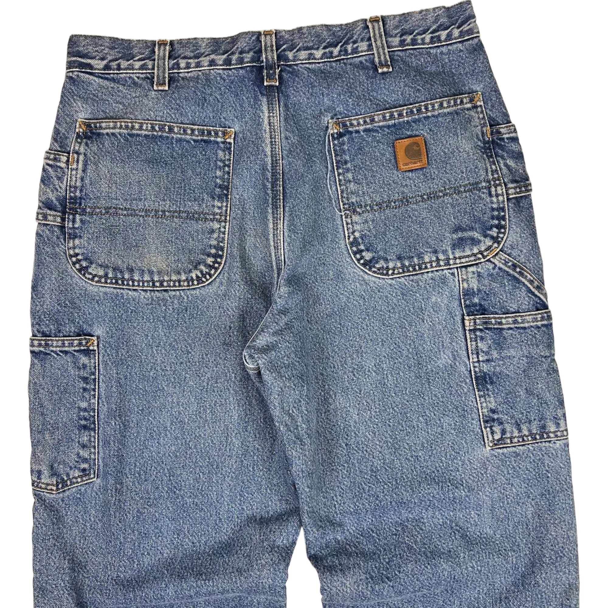 Carhartt Fleece Lined Carpenter Workwear Jeans Blue