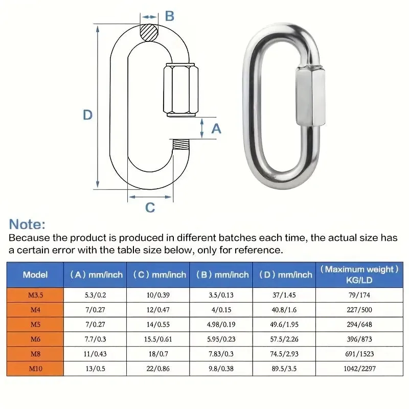 Chain 2pcs Stainless Steel Chain Link Quick Chain Connector