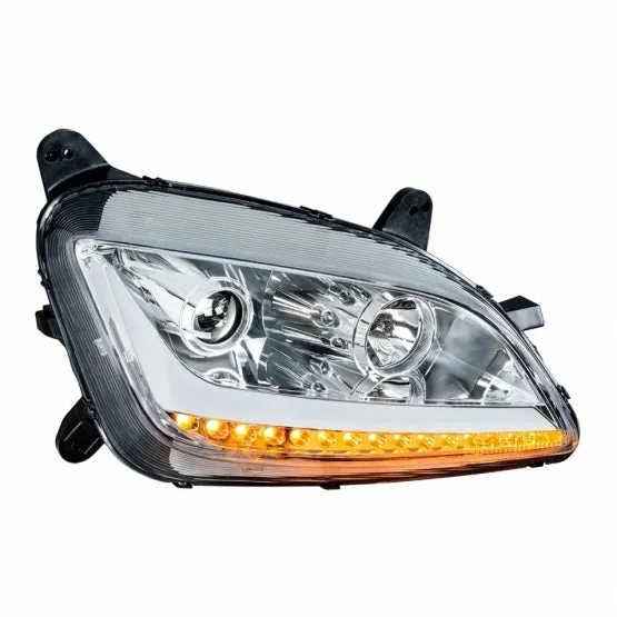 Chrome Projection Headlight w/ LED Position Light & LED Turn Signal For 2011  Peterbilt 579/587