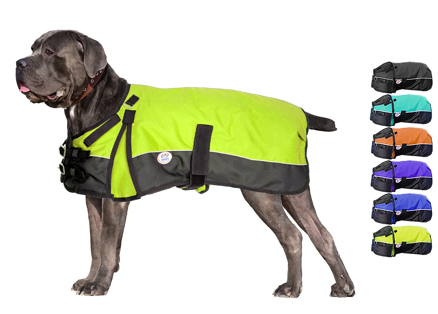 Derby Originals Adjust-to-Fit Horse-Tough Reflective 600D Waterproof Ripstop Nylon Winter Dog Coat 150g Polyfil with One Year Warranty