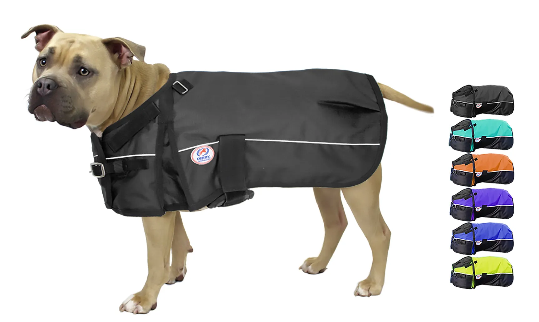 Derby Originals Adjust-to-Fit Horse-Tough Reflective 600D Waterproof Ripstop Nylon Winter Dog Coat 150g Polyfil with One Year Warranty