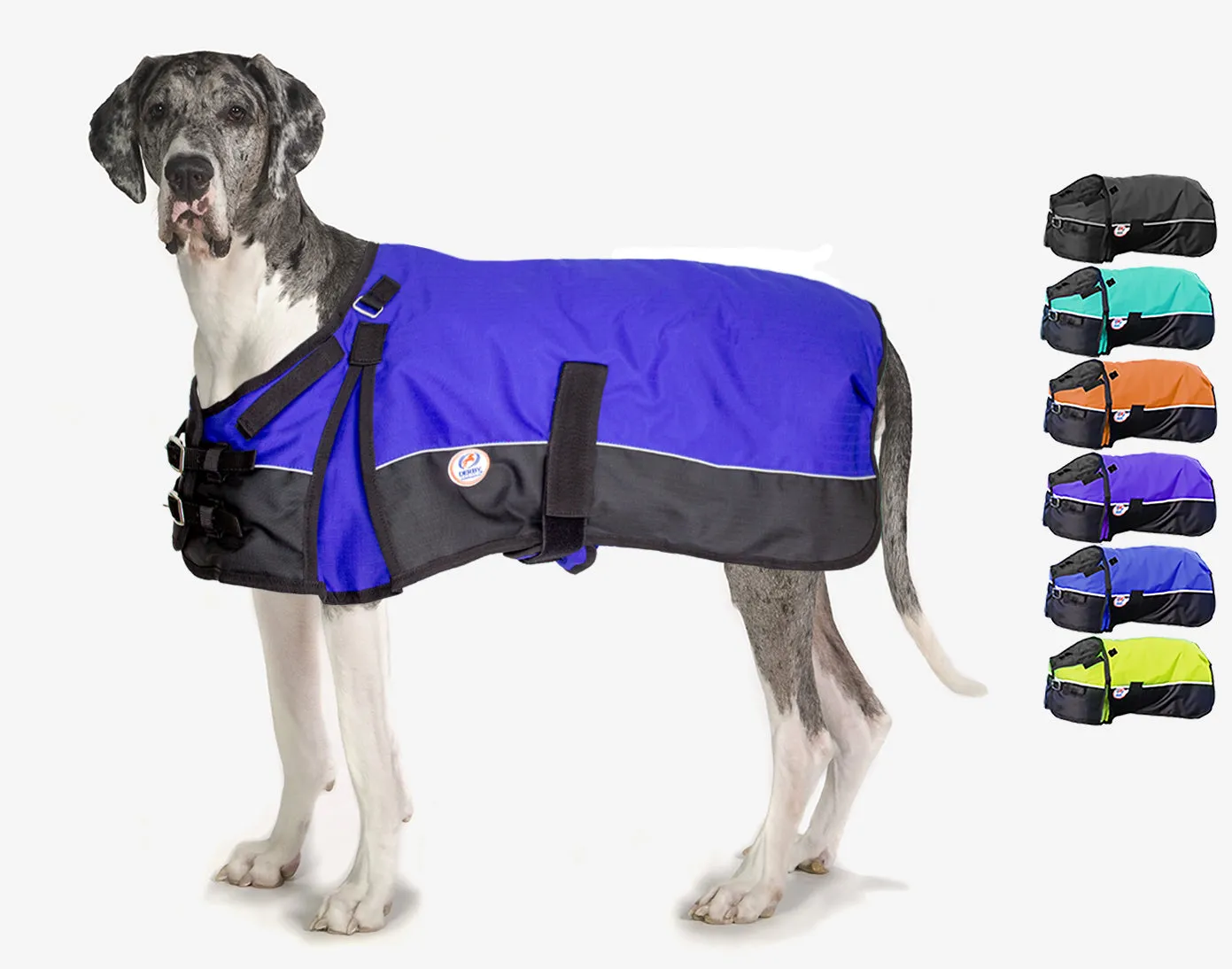 Derby Originals Adjust-to-Fit Horse-Tough Reflective 600D Waterproof Ripstop Nylon Winter Dog Coat 150g Polyfil with One Year Warranty