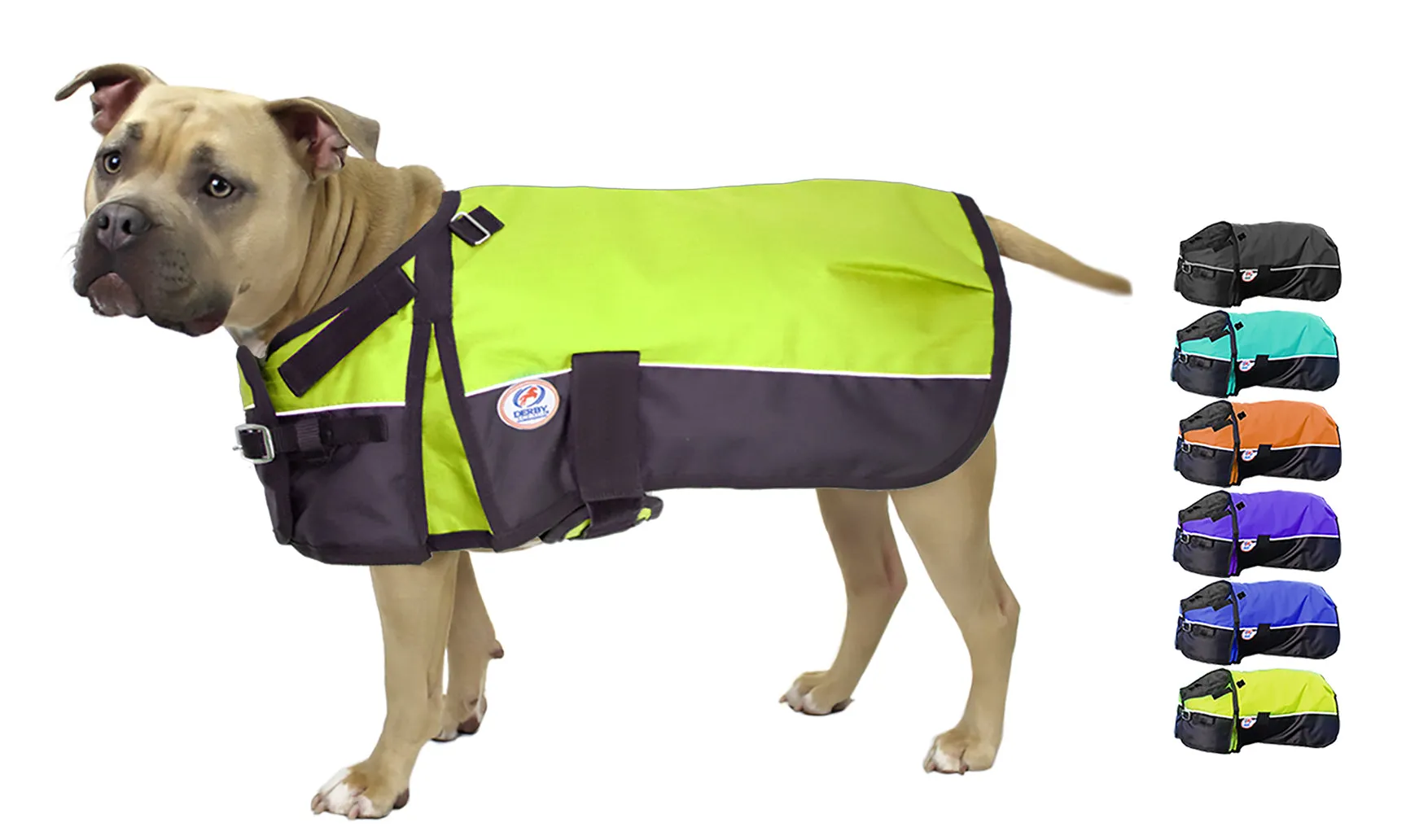 Derby Originals Adjust-to-Fit Horse-Tough Reflective 600D Waterproof Ripstop Nylon Winter Dog Coat 150g Polyfil with One Year Warranty