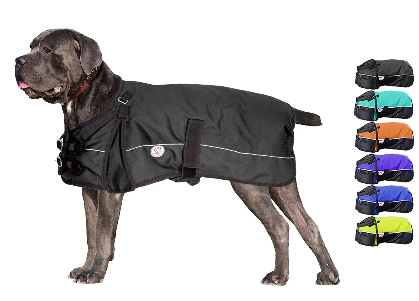 Derby Originals Adjust-to-Fit Horse-Tough Reflective 600D Waterproof Ripstop Nylon Winter Dog Coat 150g Polyfil with One Year Warranty