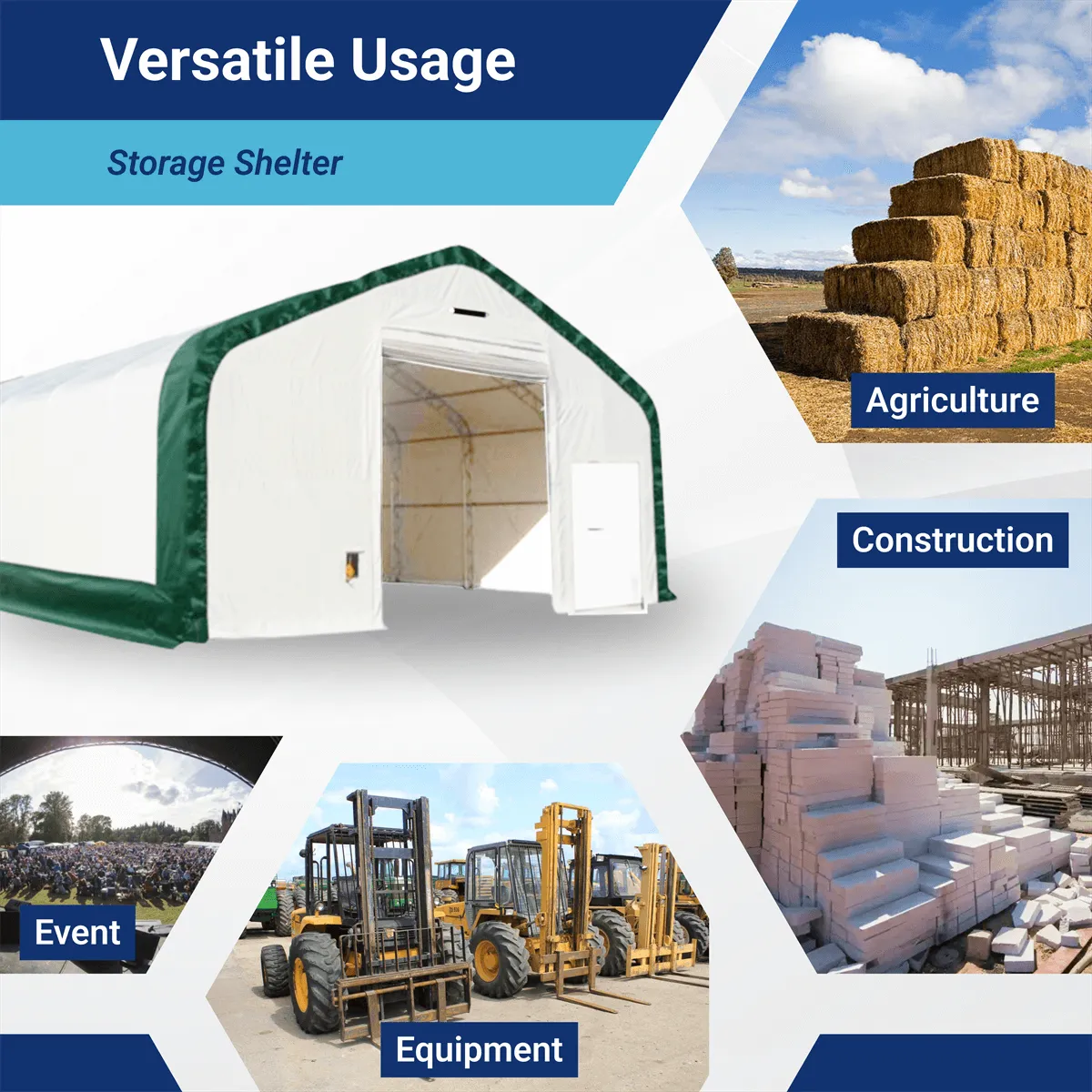 Double Truss Storage Shelter W30'xL40'xH20'