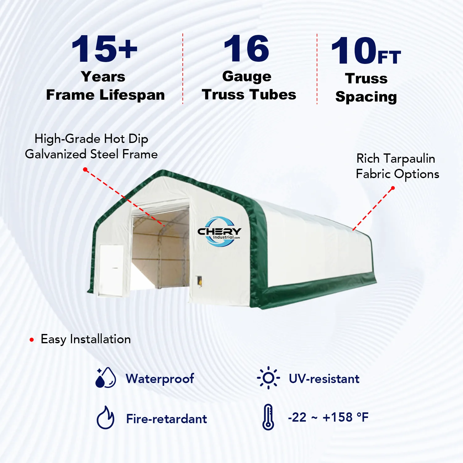 Double Truss Storage Shelter W30'xL40'xH20'