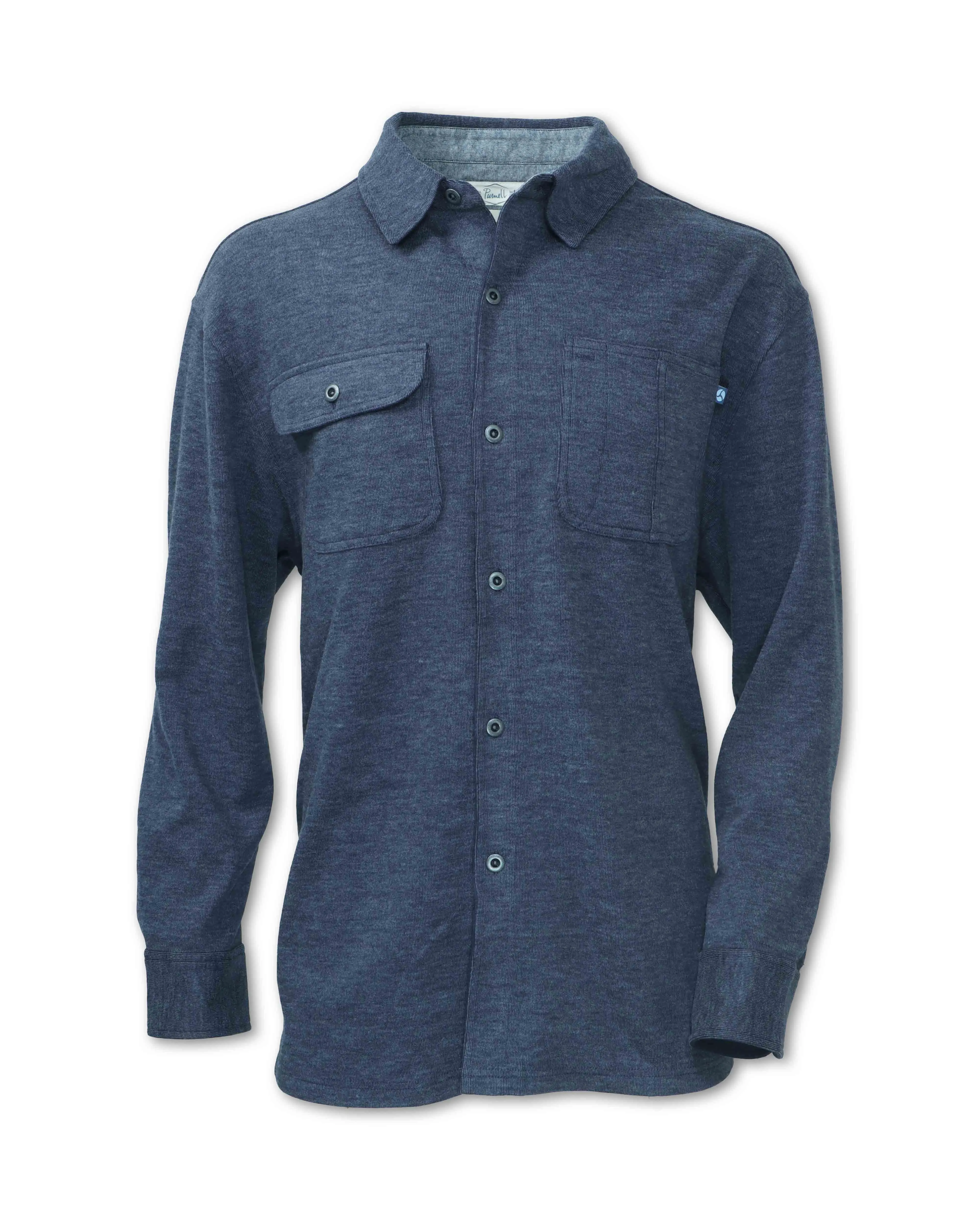 HEATHERED FLEECE BUTTON UP SHIRT - SHIPS 8/1/25