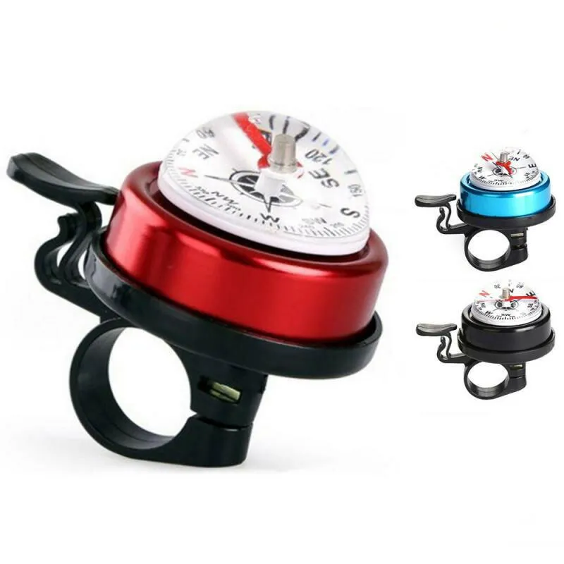 KMT Bicycle Bell Mountain Bike Car Aluminum Alloy Compass Bell Horn Car Bell Bicycle Bell With Compass For Bicycle Handlebar