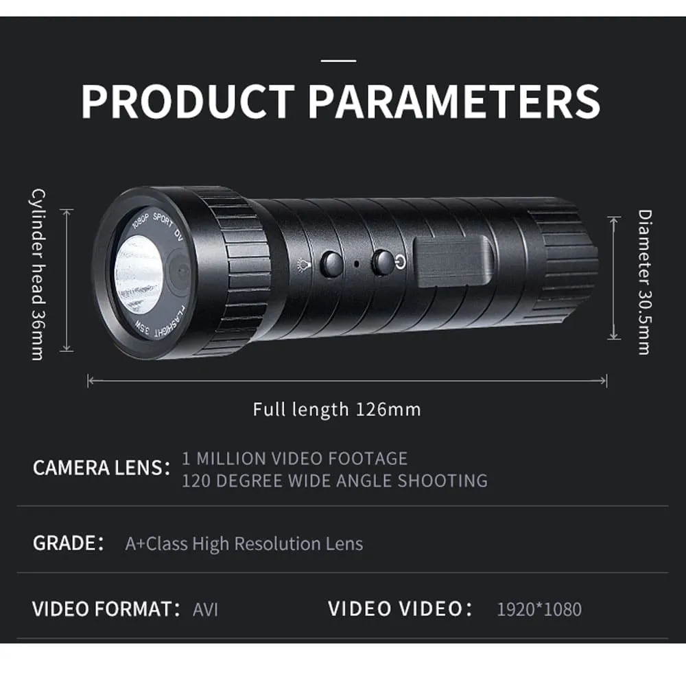 Multi-Function Flashlight Camera & Video Recorder - Wide Angle