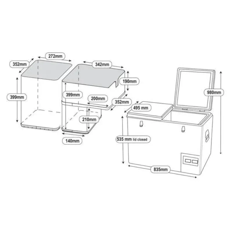 National Luna 72L Legacy Dual Zone Fridge Freezer | NLR72SL