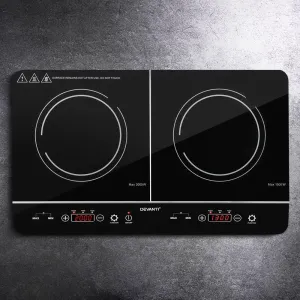 Portable Dual Zone Induction Cooktop, Touch Control - Devanti