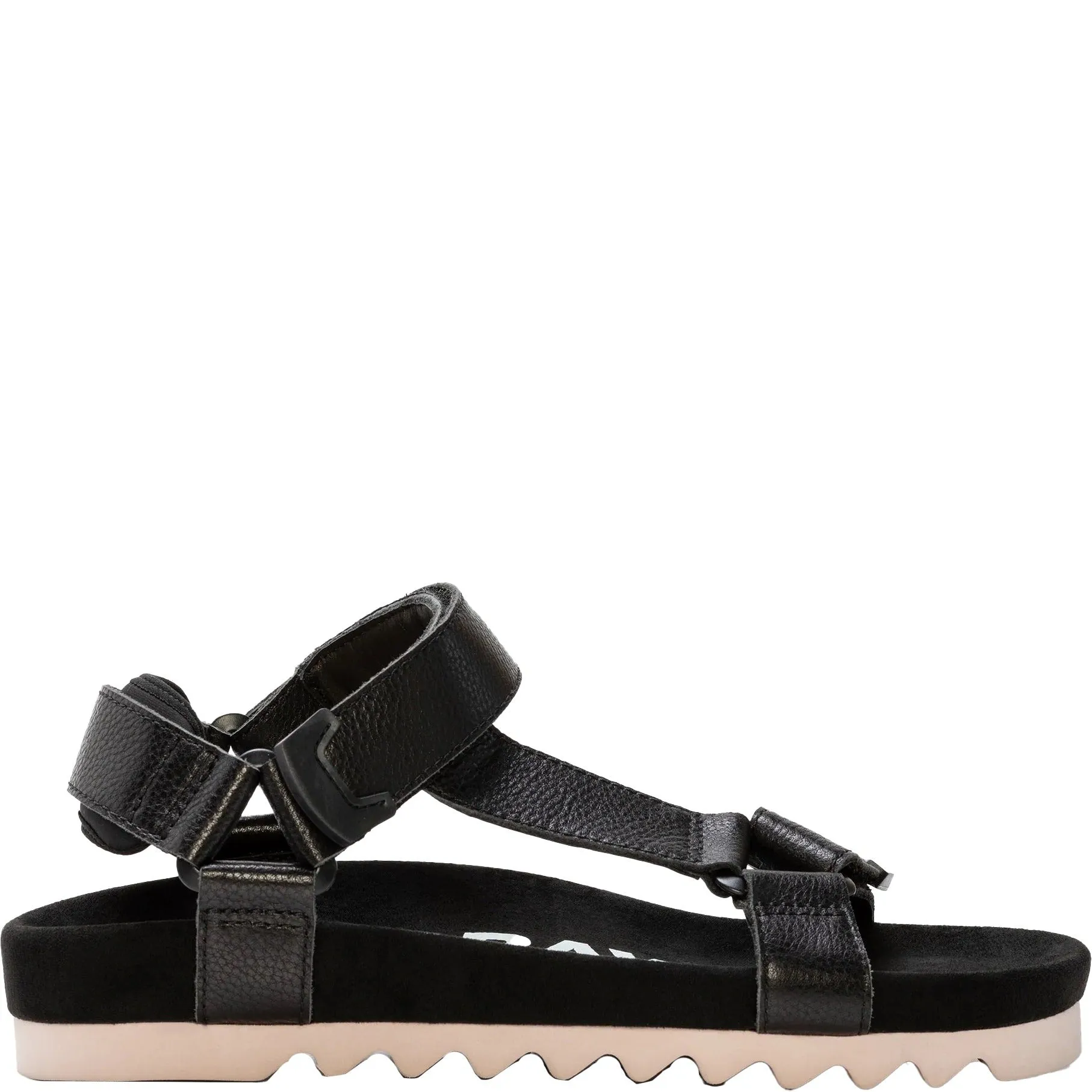 Rollie Sandal Tooth Wedge - Black/Pink