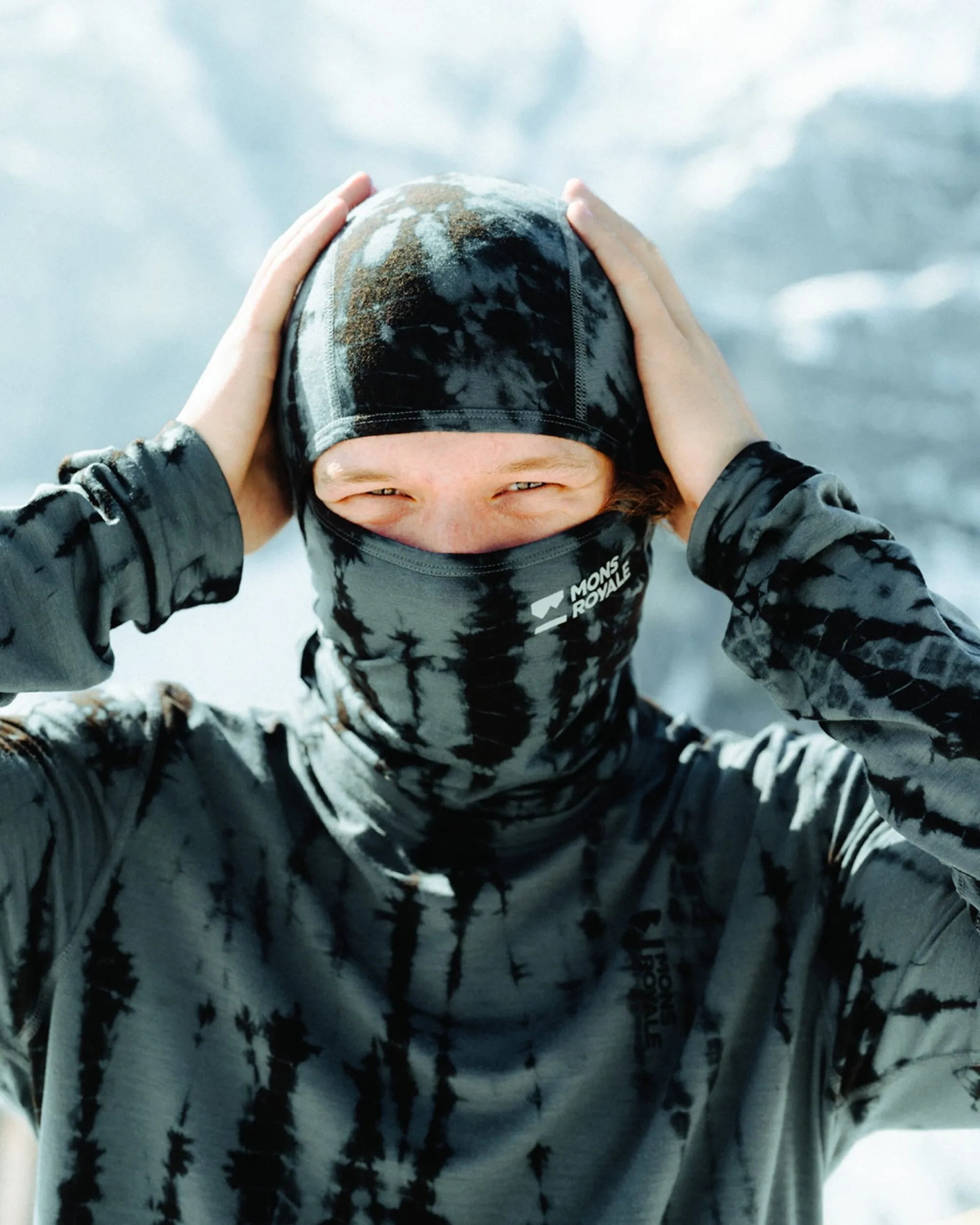 Santa Rosa Merino Balaclava - Grey Tie Dye