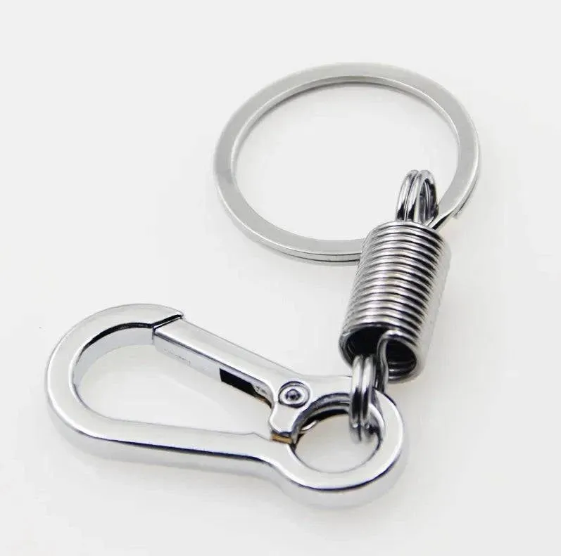 Spring Keychain Zinc Alloy Carabiner Buckle Key Rings Anti-lost Climbing Hook Car Keychians Man Metal Key Chains Accessories