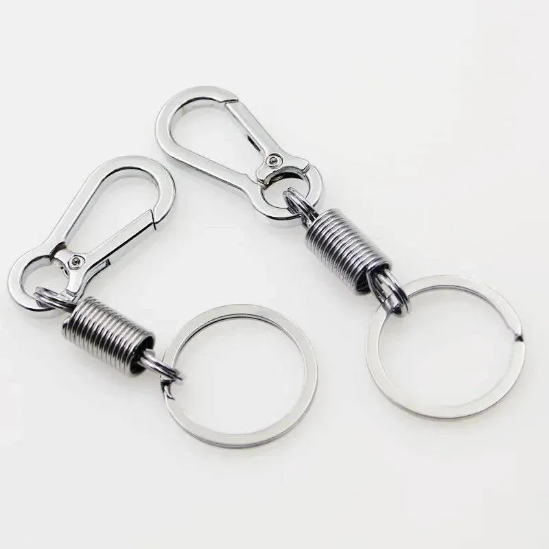 Spring Keychain Zinc Alloy Carabiner Buckle Key Rings Anti-lost Climbing Hook Car Keychians Man Metal Key Chains Accessories