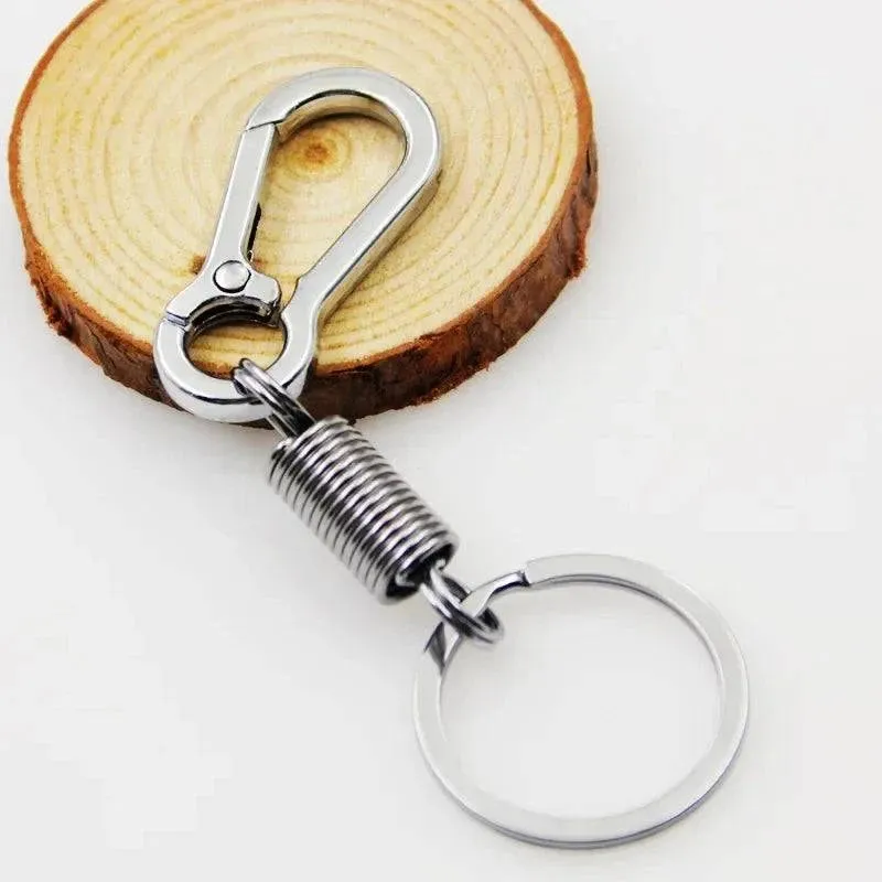 Spring Keychain Zinc Alloy Carabiner Buckle Key Rings Anti-lost Climbing Hook Car Keychians Man Metal Key Chains Accessories