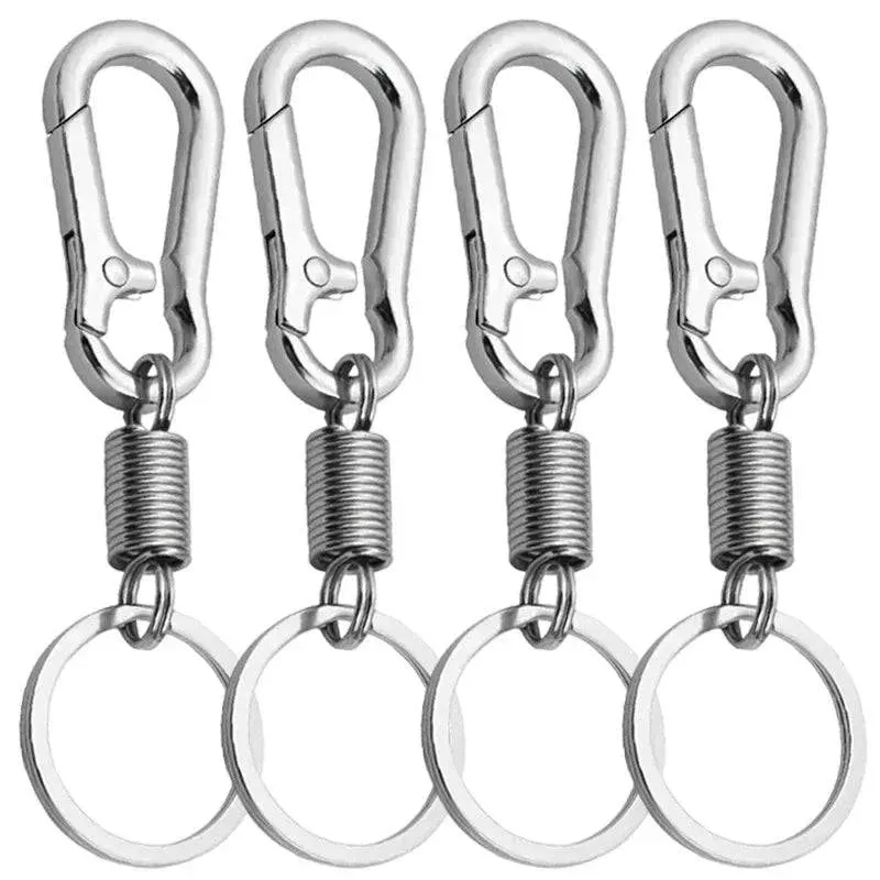 Spring Keychain Zinc Alloy Carabiner Buckle Key Rings Anti-lost Climbing Hook Car Keychians Man Metal Key Chains Accessories