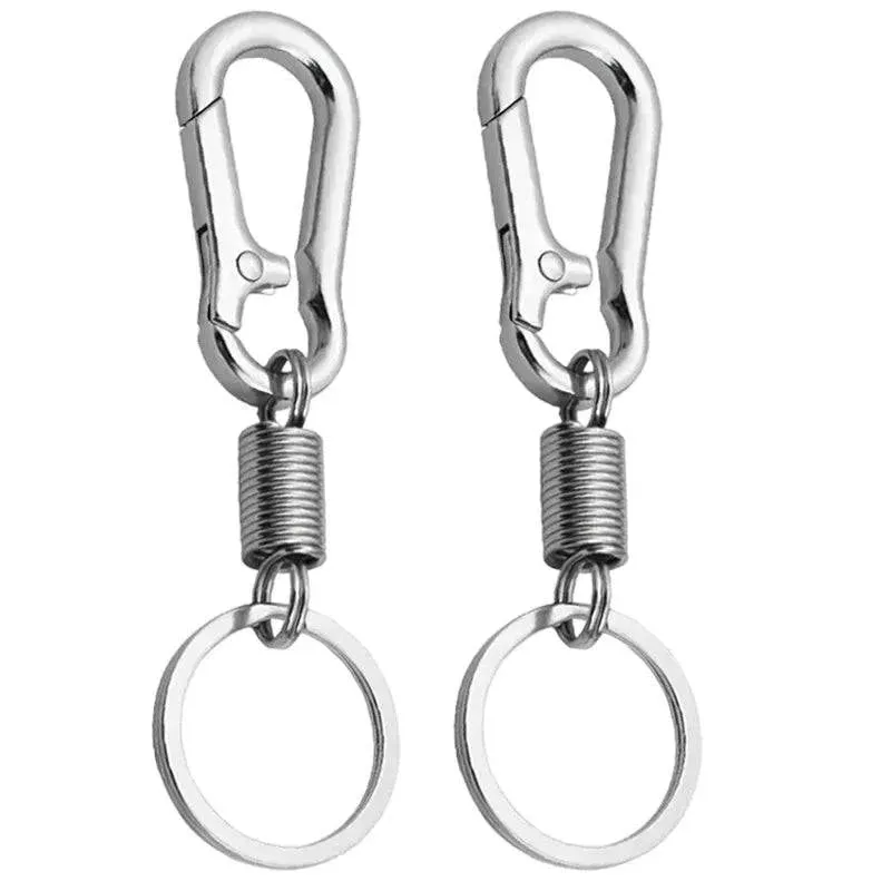 Spring Keychain Zinc Alloy Carabiner Buckle Key Rings Anti-lost Climbing Hook Car Keychians Man Metal Key Chains Accessories